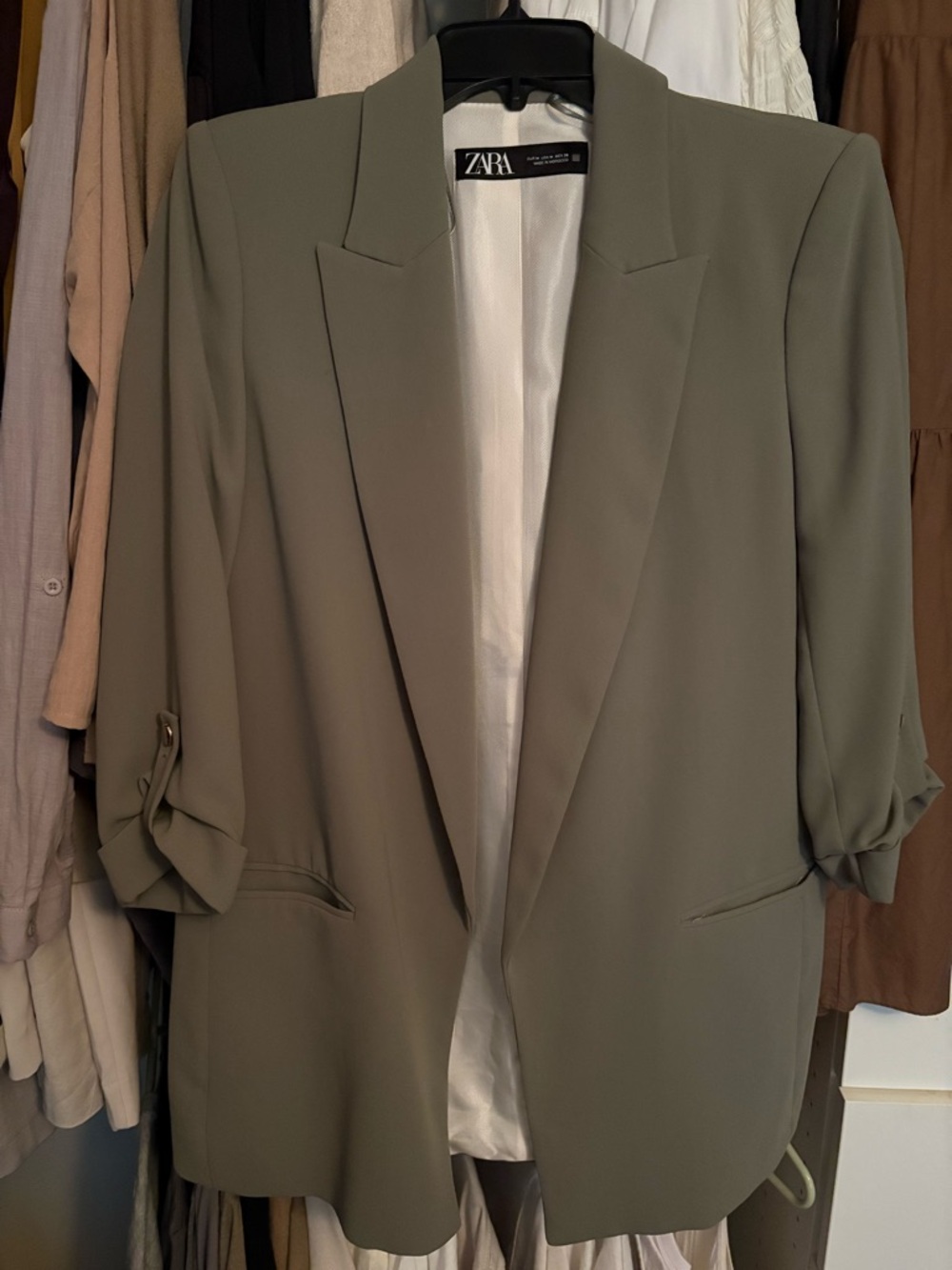 ZARA Moss Olive Green Tailored Blazer